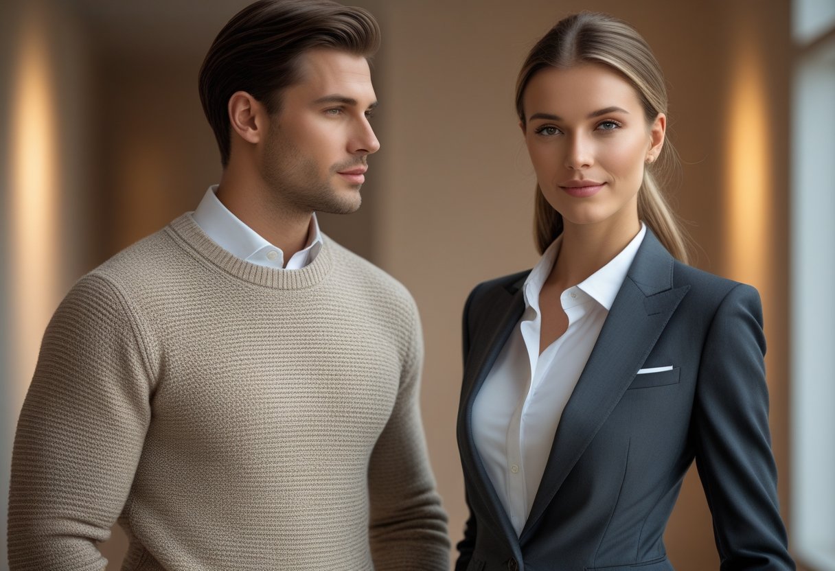 Sådan vælger du den perfekte striktrøje til mænd og jakkesæt til damer